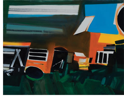 John Hultberg, Backyard, 1966, oil on canvas, 22 x 28"