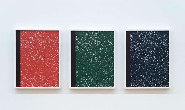 Michael Bell-Smith, Composition Books (Red, Green, Blue), 2009