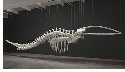 Brian Jungen, Dunne-Za Nation, Cetology, 2002, plastic chairs, 63 5⁄8 x 496 ¼ x 66 3⁄8".