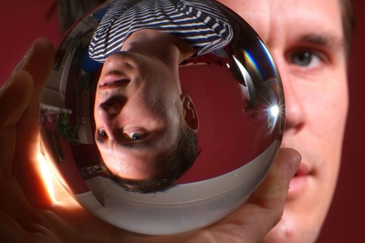 Luke Jerram with sphere