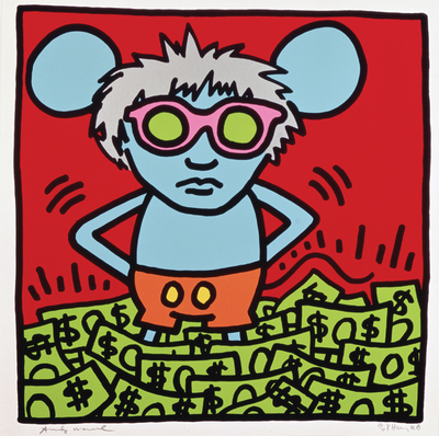 Keith Haring Andy Mouse 1986 silkscreen 38 x 38 inches  Keith Haring Foundation KHP 151A