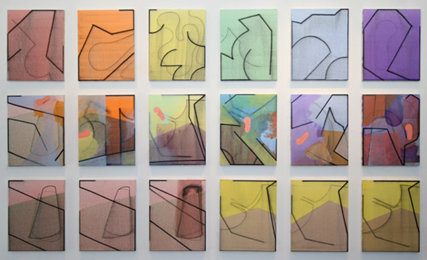 Progress? 2011 18 panels, 20 x 16 inches each, oil, graphite and charcoal