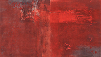Red Sea 5 13 x 23 25  diptych monotype print 2009