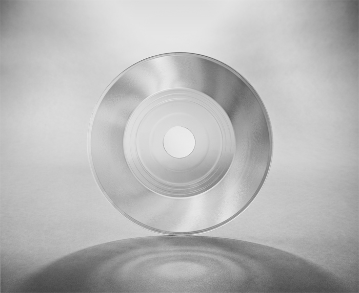 Matthew Gamber, Transparent Seven Inch Record (Outtake from the series, Any Color You Like), 2010, gelatin silver print.