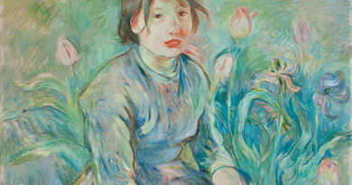 Berthe Morisot (French, 1841–1895), Peasant Girl among Tulips, ca. 1890, oil on canvas, 25¾ x 28⅝". Dixon Gallery and Gardens, Memphis, TN, Museum purchase, 1981.1, Photo courtesy of Dixon Gallery and Gardens. At Fenimore Art Museum.