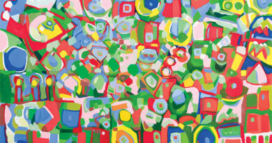 Ann Ledy, Finding Gloucester, 2024, oil on linen, 54 x 54". At Jane Deering Gallery.