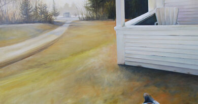 Gay Freeborn, Farmer's Dog, oil on canvas. At the lakes gallery at chi-lin.