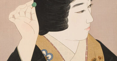 Ito Shinsui, Apple of the Eye, 1936, woodblock print, ink and color on paper with mica, bequest of Charles B. Cohn in memory of Stuart P. Anderson, 1985.144. At Worcester Art Museum.