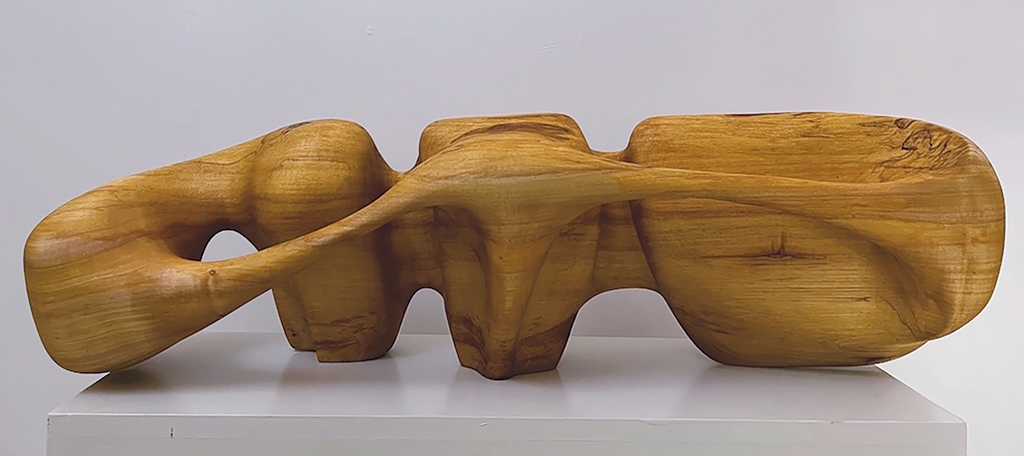  Fermin Castro, The Dawn of Instinct, 2024, wood, silver maple, 10 x 35 x 81/2".  