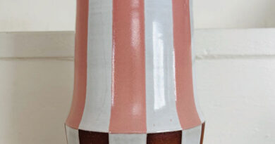 Pamela Day, ceramic vase. At Mad River Valley Arts.