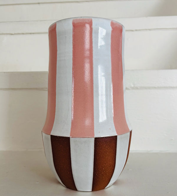 Pamela Day, ceramic vase. At Mad River Valley Arts.