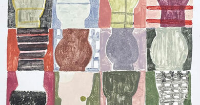 Becky Street, Vessel Quilt, 2024, monoprint, 25.5 x 22", courtesy of the artist. At Concord Art.