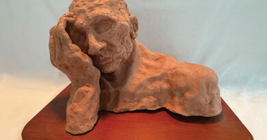 William Nesto, R. William Nesto, 1968, terracotta fired clay, 12 x 10 x 8". At Nesto Gallery.