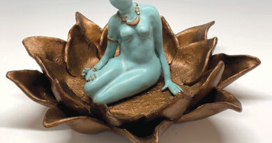 Elisa Adams, XVII The Star, ceramic, 7 x 13". At Three Stones Gallery.