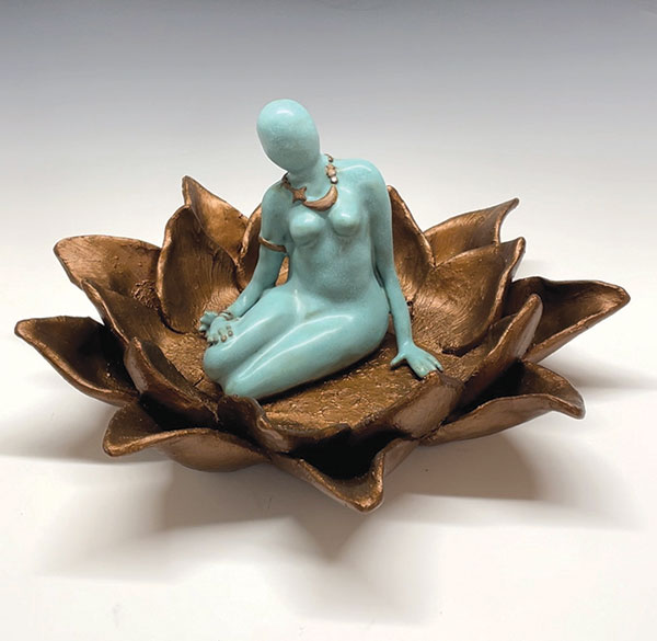 Elisa Adams, XVII The Star, ceramic, 7 x 13". At Three Stones Gallery.