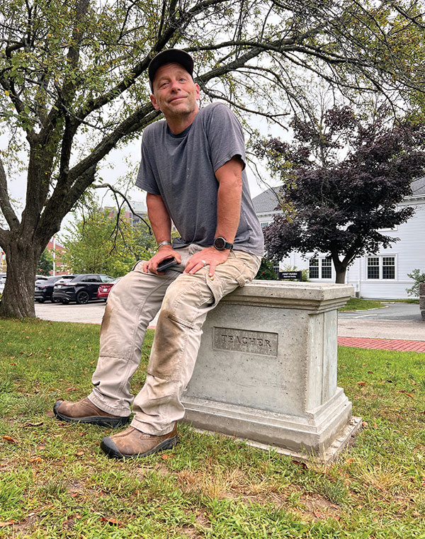 Artist Christopher Frost with Unseen/Unforgotten. At Robbins Memorial Library. 