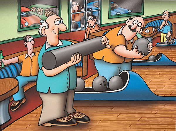 A Striking Solution, artwork with a sense of humor by Skip Morrow. At Vermont Artisan Designs.